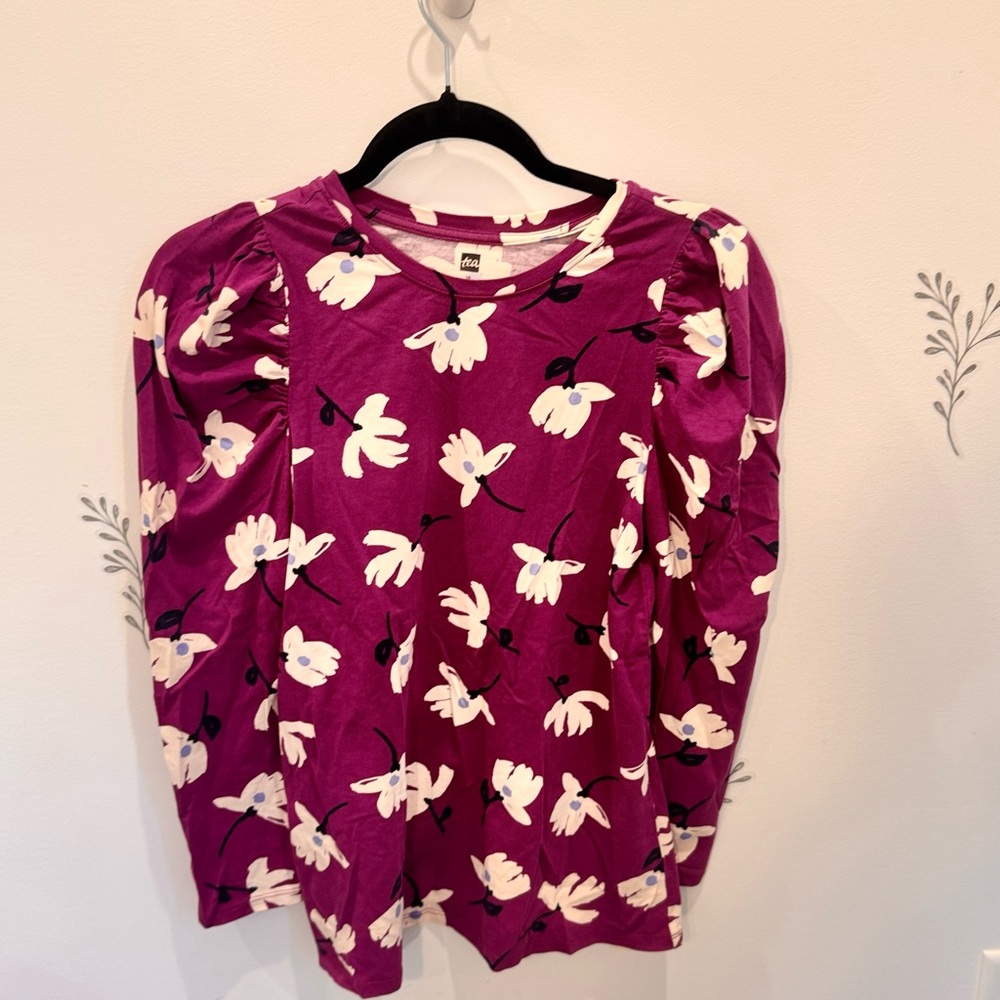 Tea Collection Purple Floral shirt